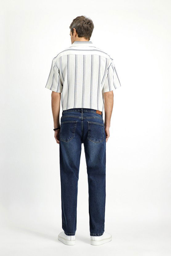 Erkek Giyim - Slim Fit Dar Kesim Likralı Denim Pantolon