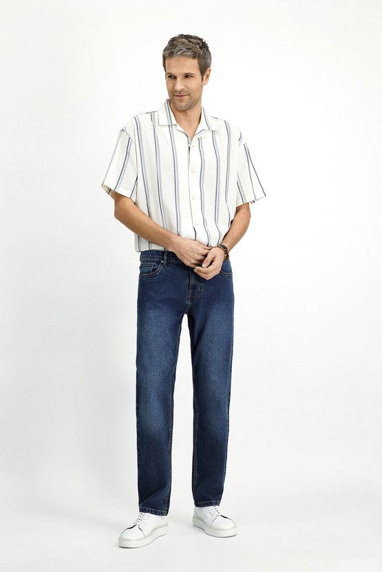 Erkek Giyim - Slim Fit Dar Kesim Likralı Denim Pantolon