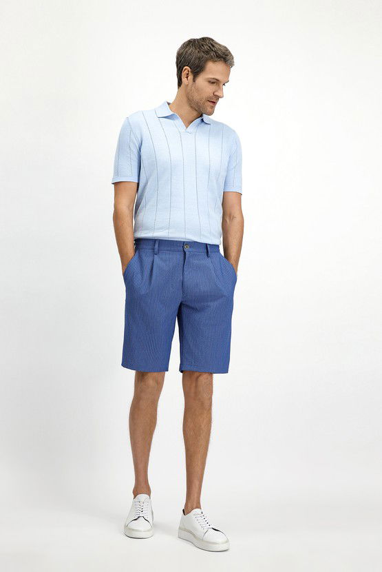Erkek Giyim - Regular Fit Pamuklu Desenli Polo Yaka Tişört