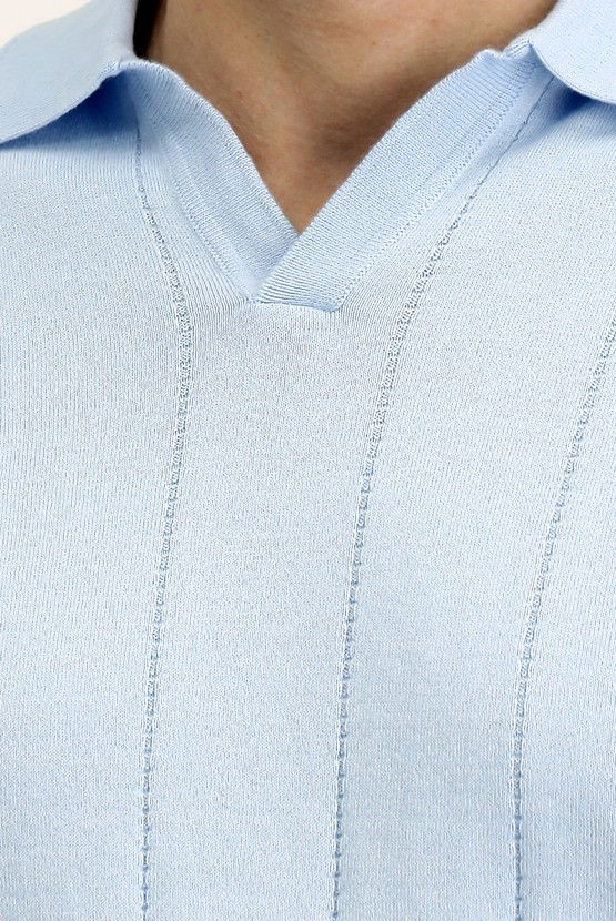 Erkek Giyim - Regular Fit Pamuklu Desenli Polo Yaka Tişört