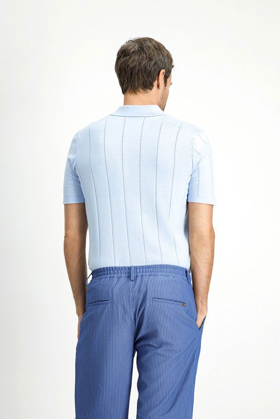 Erkek Giyim - Regular Fit Pamuklu Desenli Polo Yaka Tişört