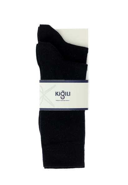Erkek Giyim - LACİVERT 42-45 Beden 2'li Düz Pamuklu Çorap Seti