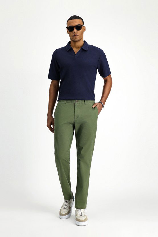 Erkek Giyim - Regular Fit Likralı Kanvas / Chino Pantolon