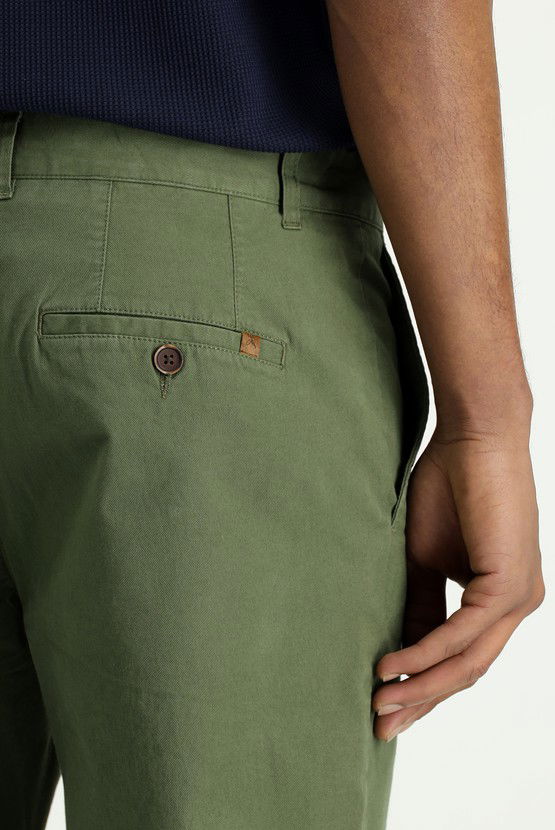 Erkek Giyim - Regular Fit Likralı Kanvas / Chino Pantolon