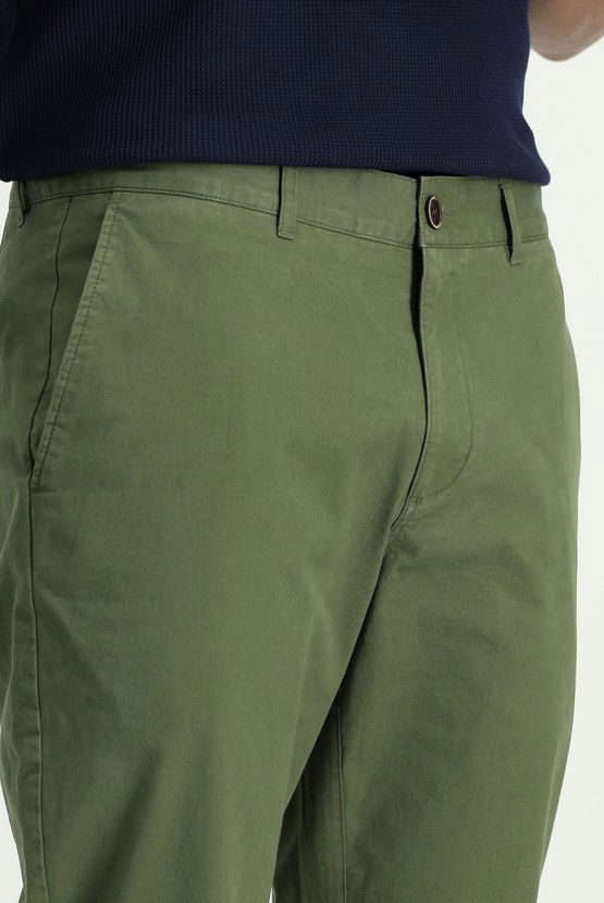 Erkek Giyim - Regular Fit Likralı Kanvas / Chino Pantolon