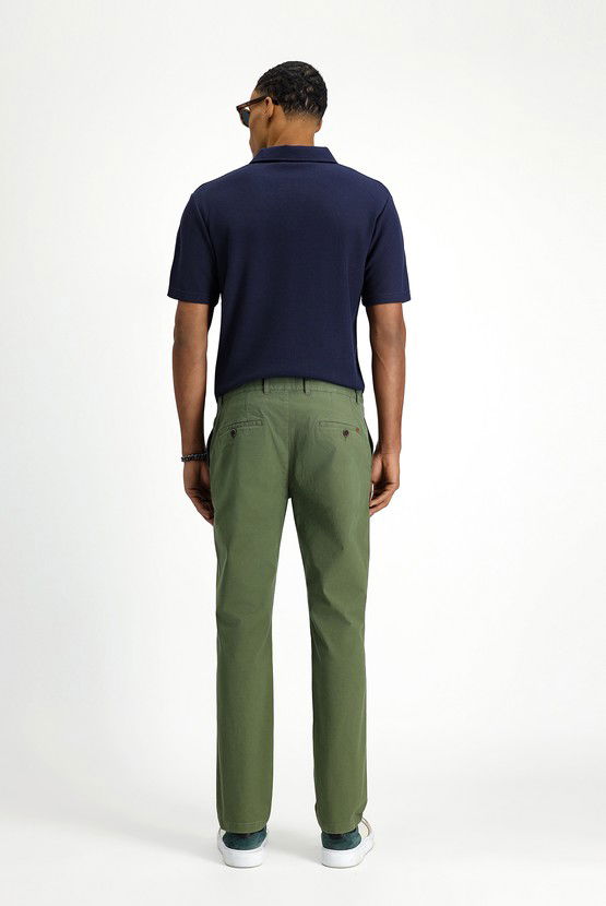 Erkek Giyim - Regular Fit Likralı Kanvas / Chino Pantolon