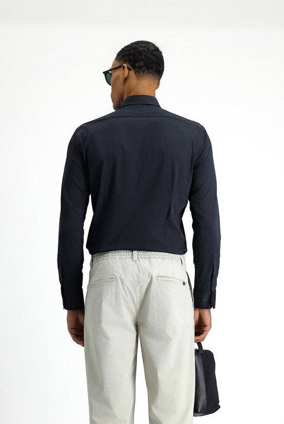 Erkek Giyim - Techno-Line Uzun Kol Slim Fit Dar Kesim Klasik Pamuklu Gömlek