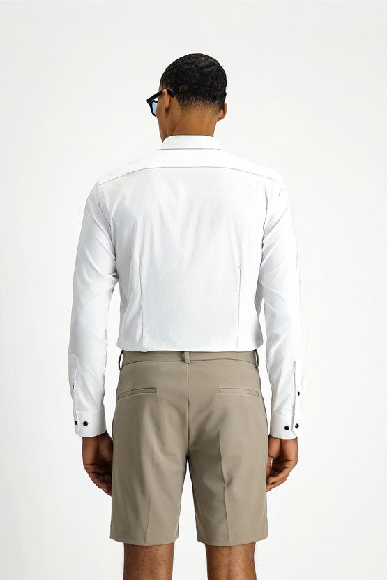 Erkek Giyim - Techno-Line Uzun Kol Slim Fit Dar Kesim Klasik Pamuklu Gömlek