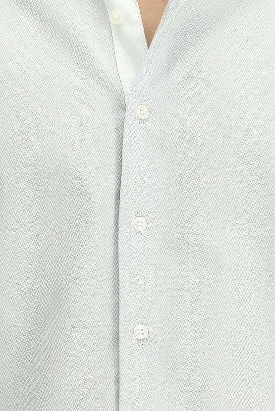 Erkek Giyim - Uzun Kol Slim Fit Dar Kesim Klasik Desenli Pamuk Gömlek