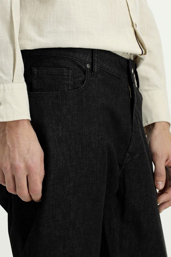 Erkek Giyim - Regular Fit Likralı Denim Pantolon
