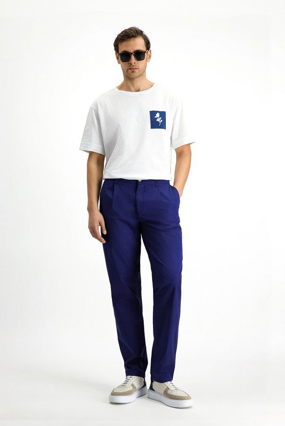 Erkek Giyim - Regular Fit Likralı Kanvas / Chino Pantolon