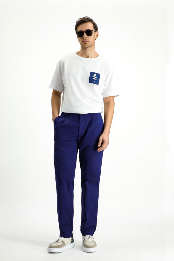 Erkek Giyim - Regular Fit Likralı Kanvas / Chino Pantolon
