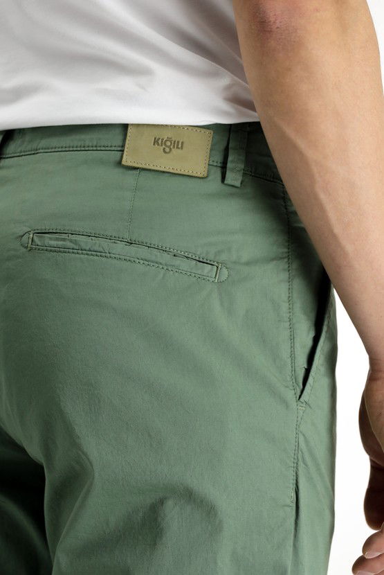 Erkek Giyim - Regular Fit Likralı Kanvas / Chino Pantolon
