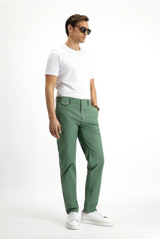 Erkek Giyim - Regular Fit Likralı Kanvas / Chino Pantolon