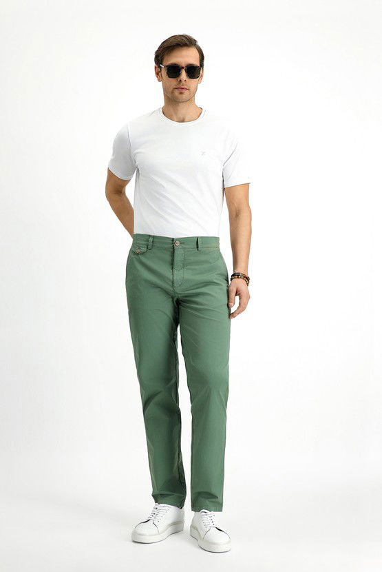 Erkek Giyim - Regular Fit Likralı Kanvas / Chino Pantolon