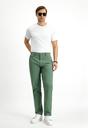  ORTA HAKİ  Regular Fit Likralı Kanvas / Chino Pantolon