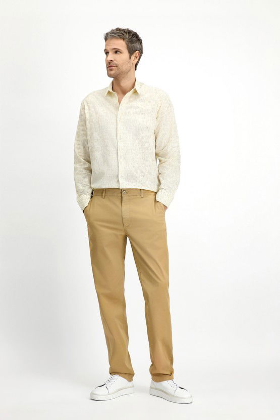 Erkek Giyim - Regular Fit Likralı Kanvas / Chino Pantolon