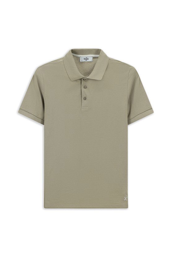 Erkek Giyim - Slim Fit Dar Kesim Nakışlı Pamuk Polo Yaka Tişört