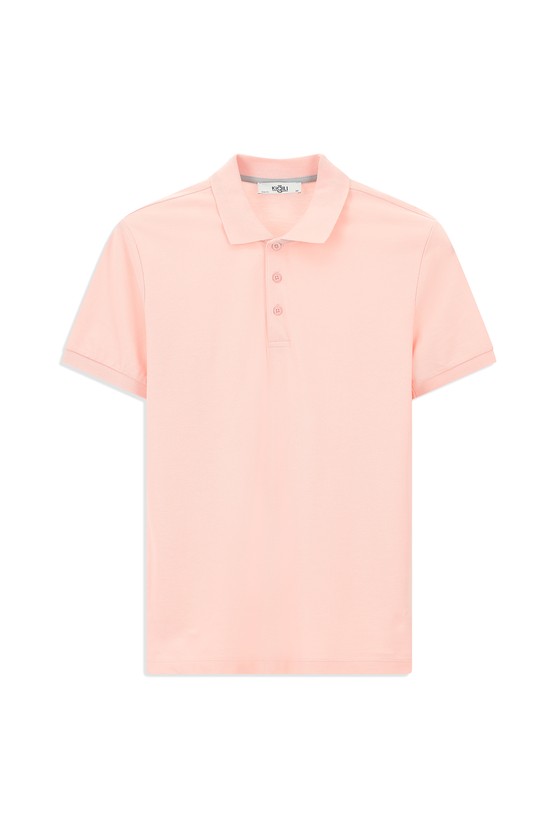 Erkek Giyim - Slim Fit Dar Kesim Nakışlı Pamuk Polo Yaka Tişört