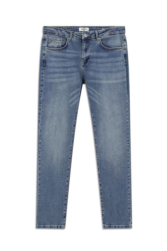 Erkek Giyim - Regular Fit Likralı Denim Pantolon