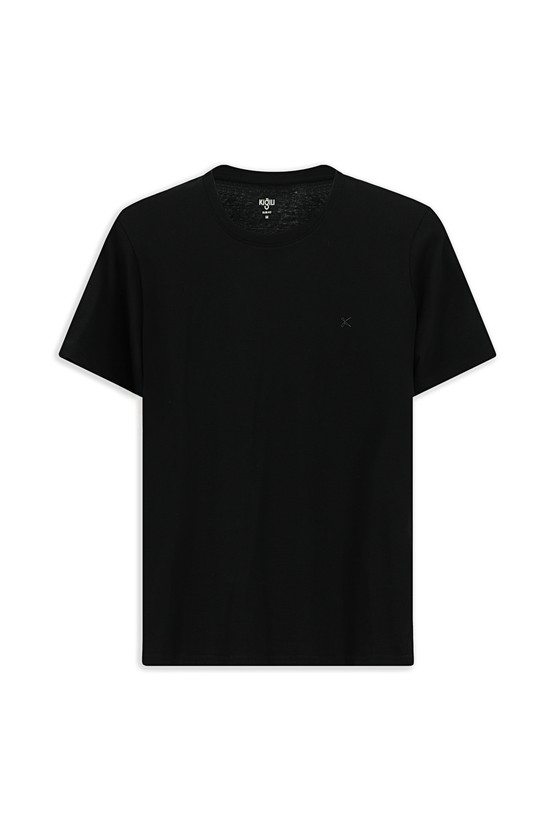 Erkek Giyim - Bisiklet Yaka Slim Fit Dar Kesim Pamuk Tişört