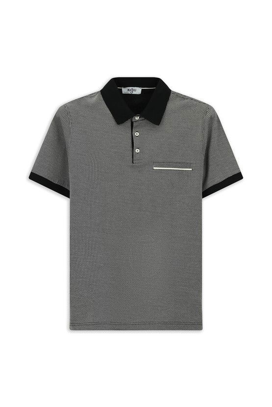Erkek Giyim - Regular Fit Desenli Pamuklu Polo Yaka Tişört
