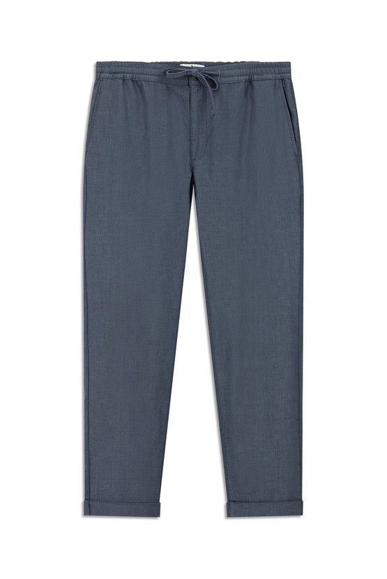 Erkek Giyim - Slim Fit Dar Kesim Desenli Beli Lastikli İpli Likralı Pantolon