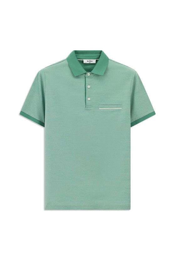 Erkek Giyim - Regular Fit Desenli Pamuklu Polo Yaka Tişört