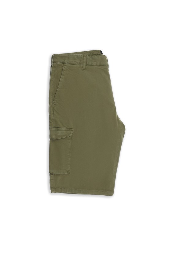 Erkek Giyim - Regular Fit Kargo Cepli Pamuklu Bermuda Şort