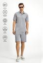  AÇIK GRİ  Slim Fit Dar Kesim Baskılı Polo Yaka Tişört