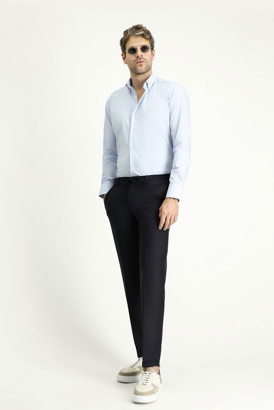 Erkek Giyim - Uzun Kol Slim Fit Dar Kesim Klasik Pamuklu Gömlek