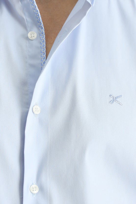 Erkek Giyim - Uzun Kol Slim Fit Dar Kesim Klasik Pamuklu Gömlek