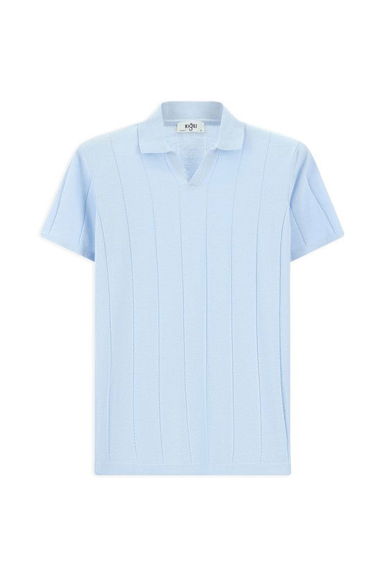Erkek Giyim - Regular Fit Pamuklu Desenli Polo Yaka Tişört