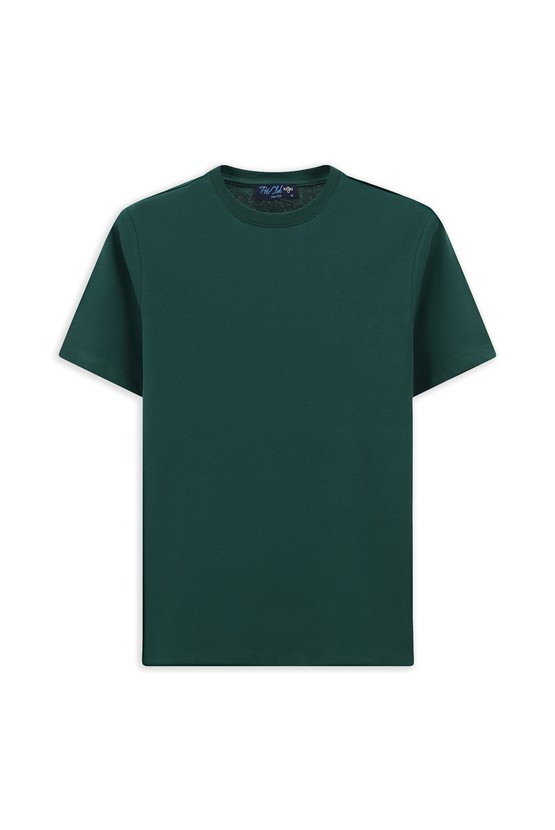 Erkek Giyim - Bisiklet Yaka Slim Fit Dar Kesim Süprem Pamuk Tişört