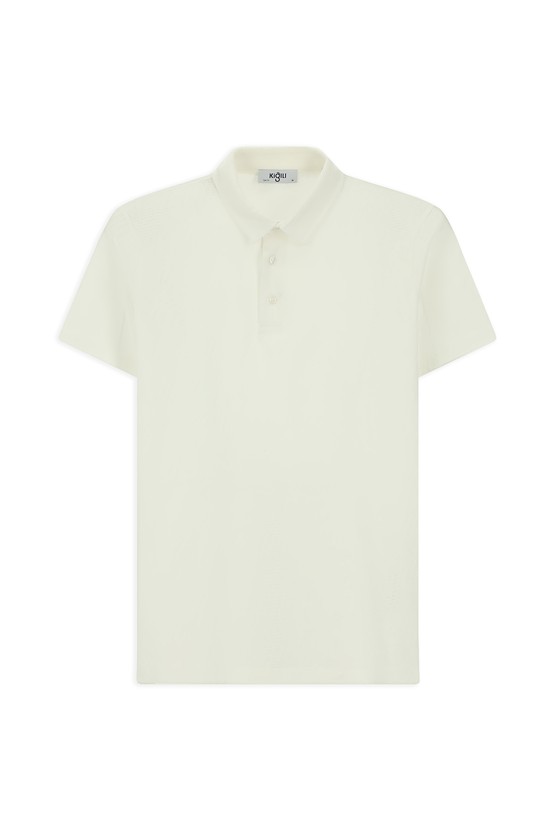 Erkek Giyim - Slim Fit Dar Kesim Pamuk Desenli Polo Yaka Tişört