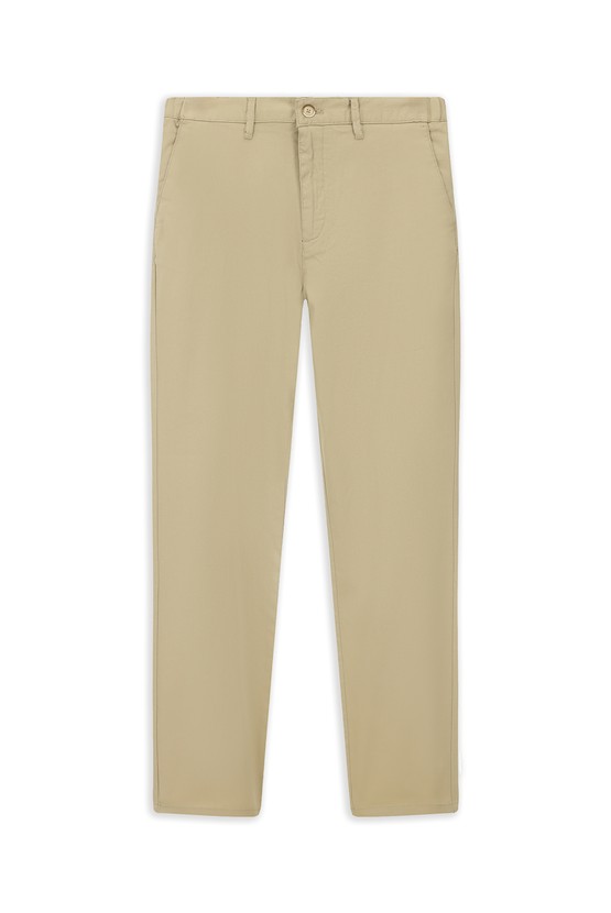 Erkek Giyim - Slim Fit Dar Kesim Beli Lastikli Likralı Kanvas / Chino Pantolon