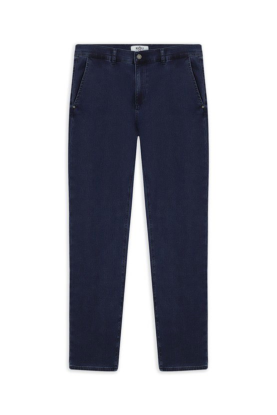 Erkek Giyim - Relax Fit Rahat Kesim Pamuklu Denim Look Pantolon