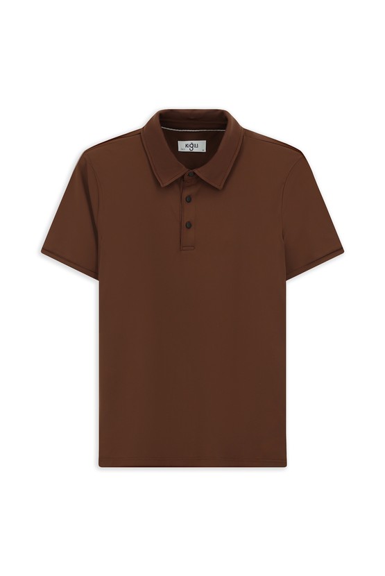 Erkek Giyim - Slim Fit Dar Kesim Likralı Polo Yaka Tişört