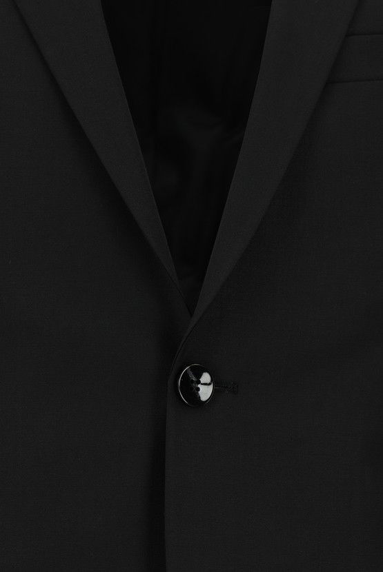 Erkek Giyim - Super Slim Fit Ekstra Dar Kesim Yünlü Klasik Takım Elbise