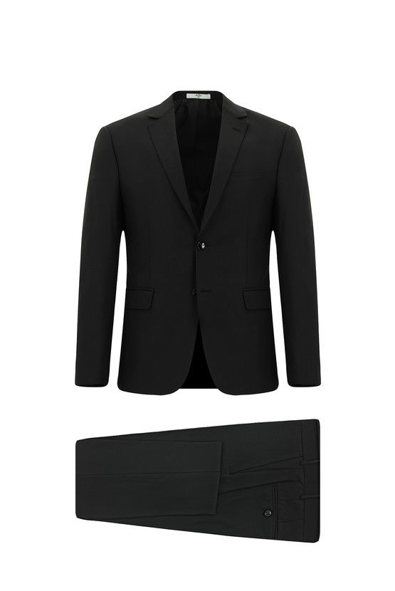 Erkek Giyim - Super Slim Fit Ekstra Dar Kesim Yünlü Klasik Takım Elbise