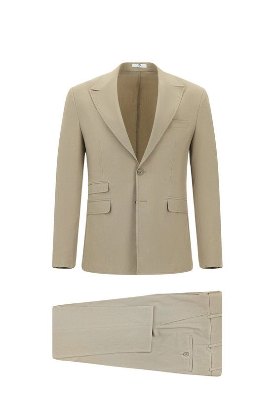 Erkek Giyim - Super Slim Fit Ekstra Dar Kesim Çizgili Takım Elbise