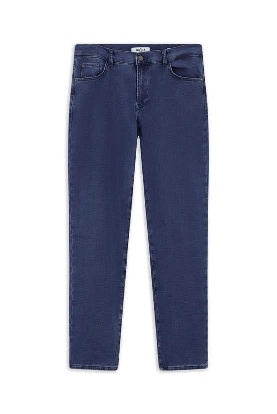 Erkek Giyim - Regular Fit Pamuklu Denim Look Pantolon