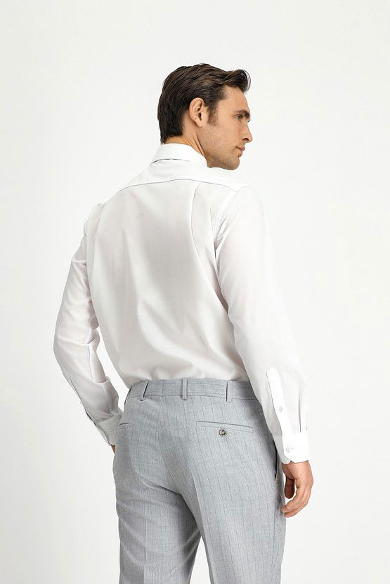 Erkek Giyim - Uzun Kol Regular Fit Non Iron Ütü Gerektirmeyen Pamuklu Gömlek