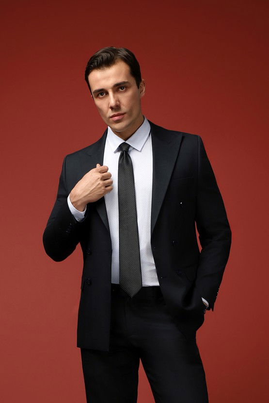 Erkek Giyim - Uzun Kol Slim Fit Dar Kesim Baskılı Pamuk Gömlek