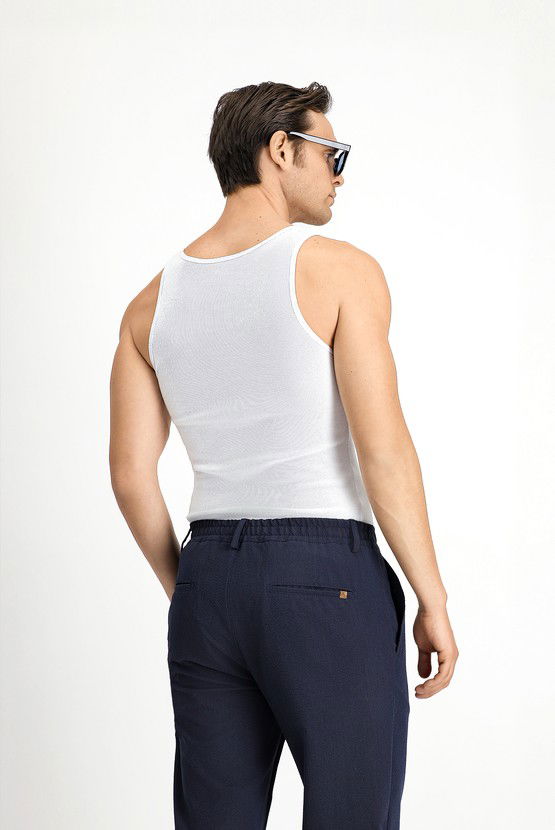 Erkek Giyim - Slim Fit Dar Kesim Pamuk Fitilli Atlet