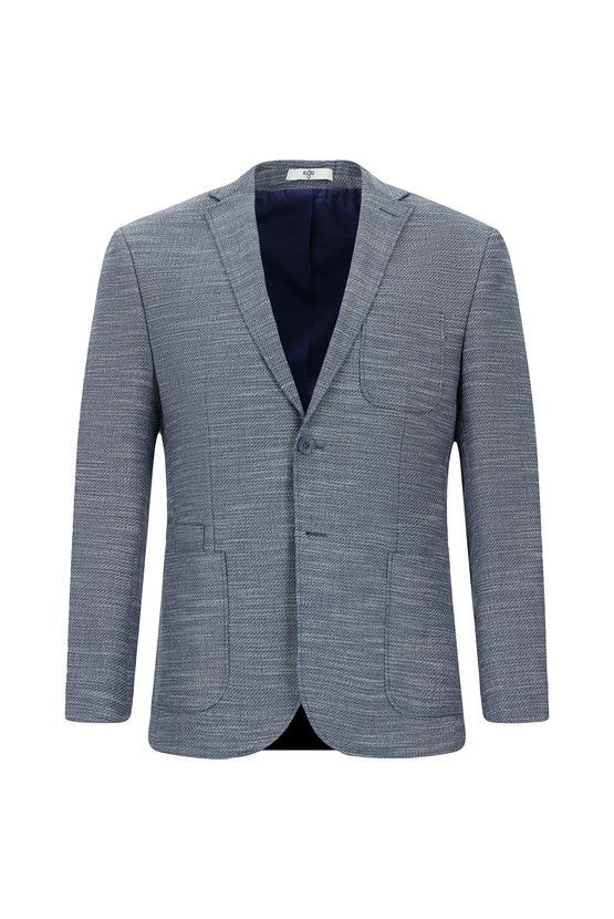Erkek Giyim - Super Slim Fit Ekstra Dar Kesim Desenli Spor Ceket