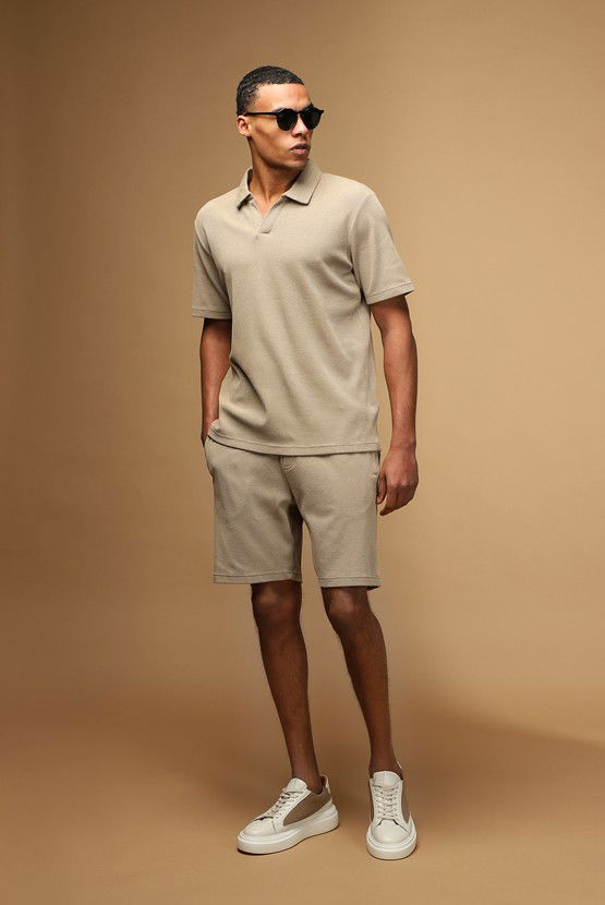Erkek Giyim - Regular Fit Pamuklu Polo Yaka Tişört