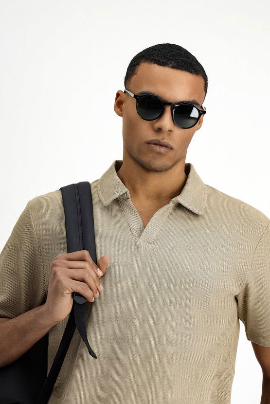 Erkek Giyim - Regular Fit Pamuklu Polo Yaka Tişört