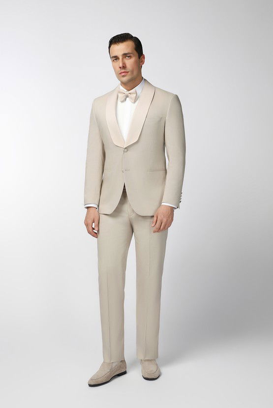 Erkek Giyim - Slim Fit Dar Kesim Şal Yaka Smokin & Damatlık