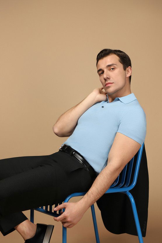 Erkek Giyim - Regular Fit Pamuklu Polo Yaka Tişört